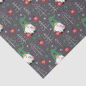 Groene Gnome Kerstboom Ornamenten Patroon Tissuepapier (Detail)