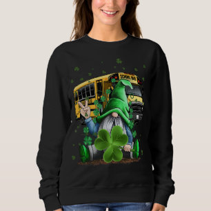 Groene Gnomen Bus School Driver en Shamrock St Pat Trui