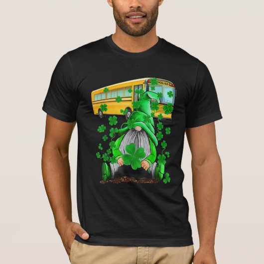 Groene Gnomen Bus School Driver T-shirt (Voorkant)