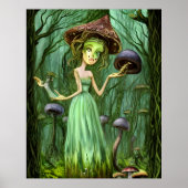 Groene godin in een Magic Forest Poster (Voorkant)