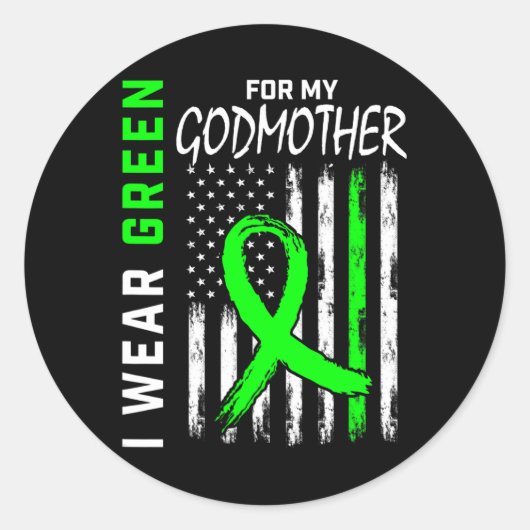 Groene Godmoeder Nierziekte Cerebral Palsy Awar Ronde Sticker (Voorkant)
