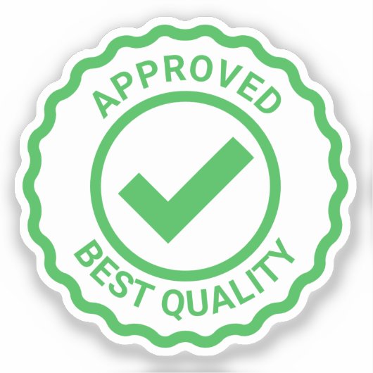 Groene goedkeuring verzegeling vinyl sticker met v (Voorkant)