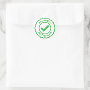 Groene goedkeuringszegels met kwaliteitscontrolevi ronde sticker