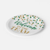 Groene Gold Confetti Welkom bij het team Papieren Bordje (Gekanteld)
