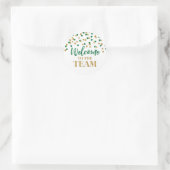 Groene Gold Confetti Welkom bij het team Ronde Sticker (Tas)