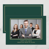 Groene Gold Corporate Business - Fotovakantie Feestdagenkaart (Voorkant / Achterkant)