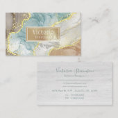 Groene Gold Glitter Marble Geode Name Agate Busine Visitekaartje (Voorkant / Achterkant)