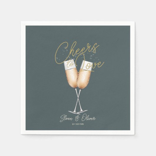 Groene Gold-Vrijgezellenfeest op een liefdesbasis Servet (Voorkant)