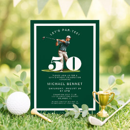 Groene Golf 50ste Verjaardagsuitnodiging Kaart