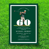 Groene Golf 60ste verjaardagsuitnodiging Kaart