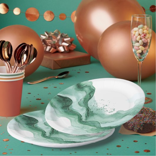 Groene Golf Abstract Papieren Bordje (Multi)
