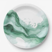Groene Golf Abstract Papieren Bordje (Voorkant)