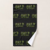 Groene Golf Afbeelding Logo op zwart, Bad Handdoek (Handdoek)