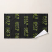 Groene Golf Afbeelding Logo op zwart, Bad Handdoek (Handdoek)