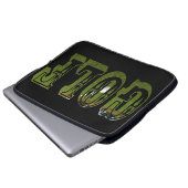 Groene Golf Afbeelding Logo op zwart, Laptop Sleeve (Voorkant onderkant)