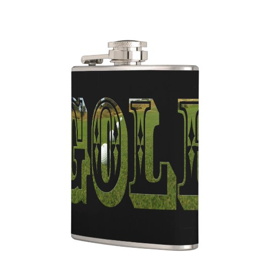 Groene Golf-Afbeelding-Logo, vinylgewikkelde heupk Heupfles (Links)