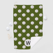 Groene Golf Bal Patroon Monogram Gepersonaliseerd Golfhanddoek (Insitu)