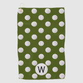 Groene Golf Bal Patroon Monogram Gepersonaliseerd Golfhanddoek (Voorkant)
