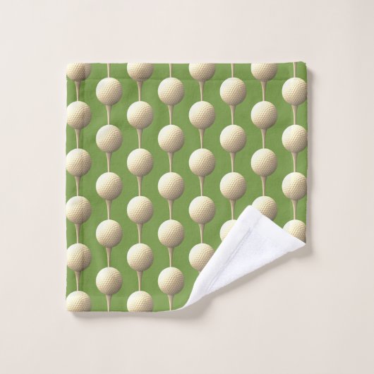 Groene Golf Ball Patroon Monogrammed Badhanddoek S Bad Handdoek (Wasdoekje)