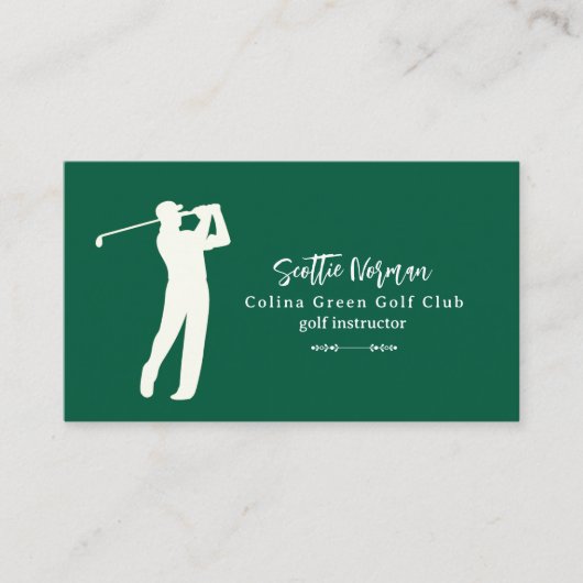 Groene Golf Club Instructeur Visitekaartje (Voorkant)