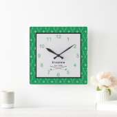 Groene Golf Club Print Square Wall klok (Huis)