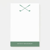 Groene Golf Clubs gepersonaliseerd Post-it® Notes (Voorkant)