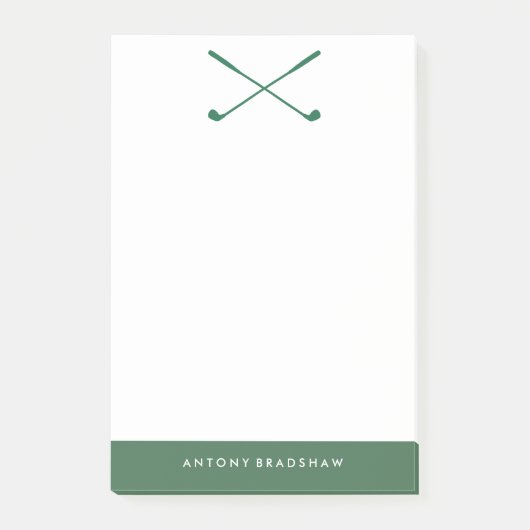 Groene Golf Clubs gepersonaliseerd Post-it® Notes (Voorkant)