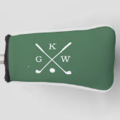 Groene Golf Clubs Monogram Golfheadcover (Voorkant)