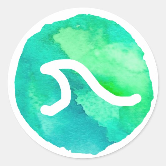 Groene Golf Design Ronde Sticker (Voorkant)