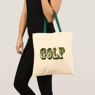 Groene golf dimensionale logo, tote bag