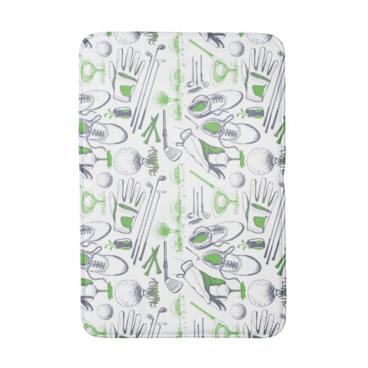 Groene Golf iconen patroon Badmat (Voorkant Verticaal)