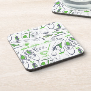 Groene Golf iconen patroon Bier Onderzetter
