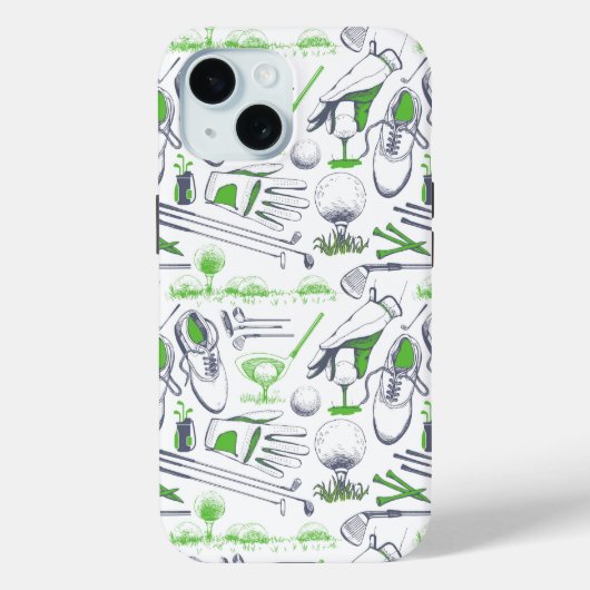 Groene Golf iconen patroon Case-Mate iPhone Case (Achterkant)