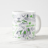 Groene Golf iconen patroon Grote Koffiekop (Voorkant rechts)