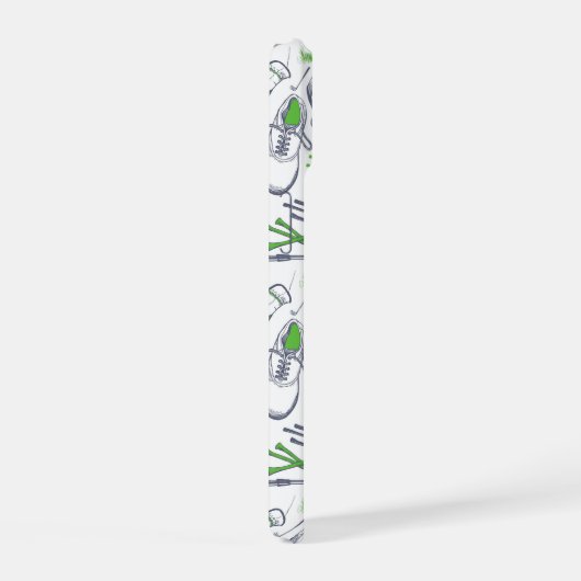 Groene Golf iconen patroon iPhone 15 Case (Rechterkant)