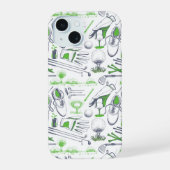 Groene Golf iconen patroon iPhone 15 Case (Achterkant)