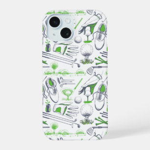 Groene Golf iconen patroon iPhone 15 Case