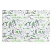 Groene Golf iconen patroon Kussensloop (Achterkant-Links)