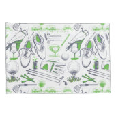 Groene Golf iconen patroon Kussensloop (Achterkant-Rechts)