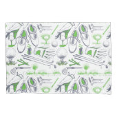 Groene Golf iconen patroon Kussensloop (Voorkant-Links)