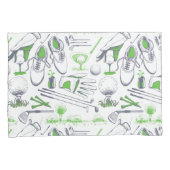 Groene Golf iconen patroon Kussensloop (Voorkant-Rechts)