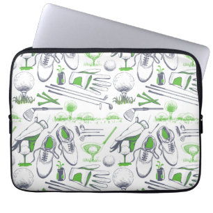 Groene Golf iconen patroon Laptop Sleeve