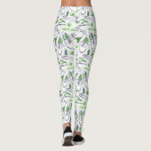 Groene Golf iconen patroon Leggings (Achterkant)
