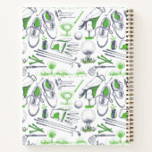 Groene Golf iconen patroon Notitieboek (Achterkant)