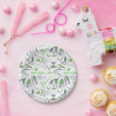 Groene Golf iconen patroon Papieren Bordje (Feest)