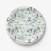 Groene Golf iconen patroon Papieren Bordje (Voorkant)