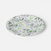 Groene Golf iconen patroon Papieren Bordje (Gekanteld)