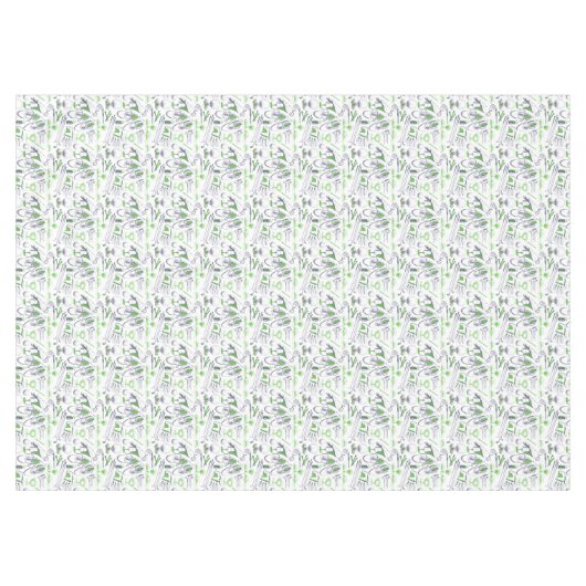 Groene Golf iconen patroon Tafelkleed (Voorkant (Horizontaal))