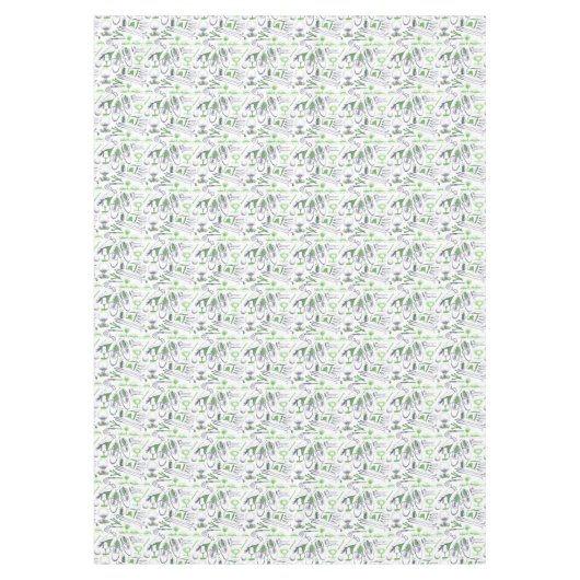 Groene Golf iconen patroon Tafelkleed (Voorkant)