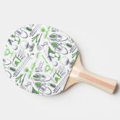 Groene Golf iconen patroon Tafeltennisbatje (Zijkant)